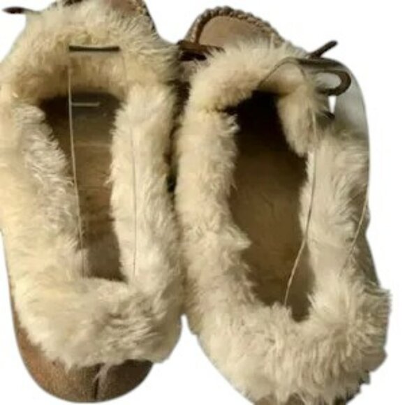J. Crew Suede Faux-Shearling Moccasin Slippers - 9 - Picture 6 of 9
